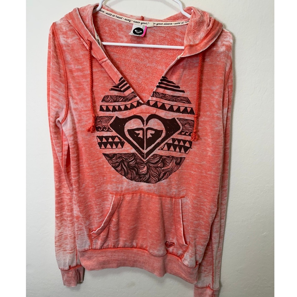 Roxy Coral Tie Dye Graphic‎ Hoodie Pullover Women's Size Small